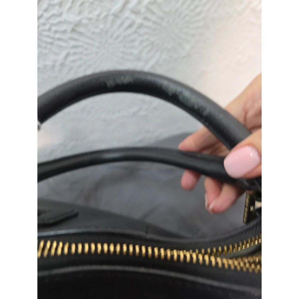 Tory Burch Robinson Double Zip Tote Women Medium Black Good Saffiano Leather